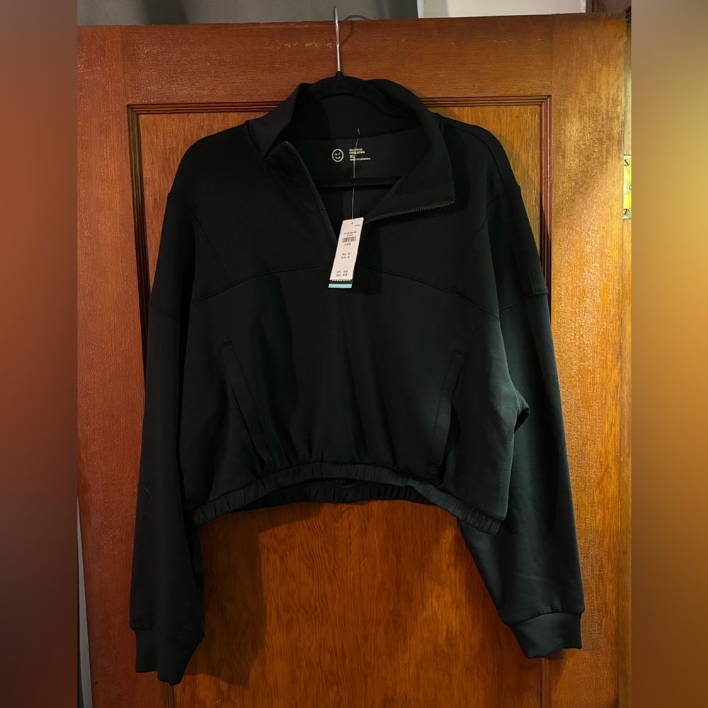Gilly Hicks Black Cooldown Quarter-Zip